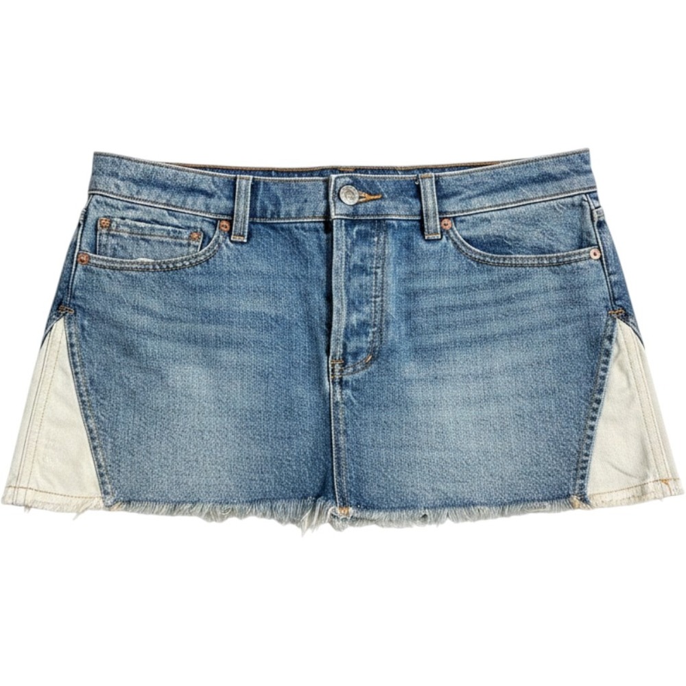 Free People Skirt Womens Size 6 or 27 Blue We The Free Denim Mini Reconstructed